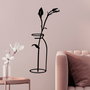 Wallity Flower In The Vase Escultura de pared de metal negra